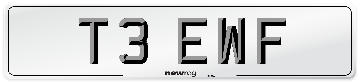 T3 EWF Number Plate from New Reg